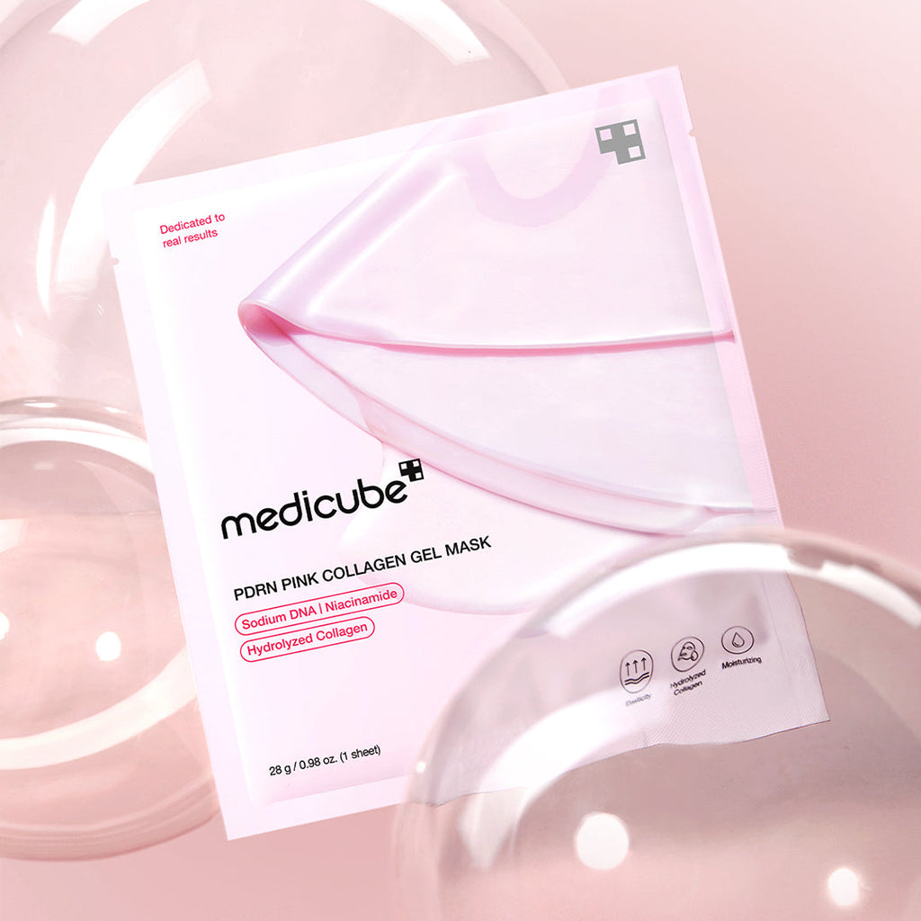 Mascarilla de Gel de Colágeno Rosa PDRN de Salmón Medicube 4EA