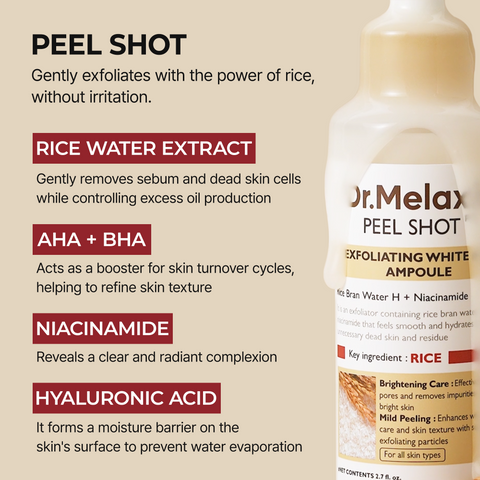Ampolla Glow de Arroz Blanco Peel Shot Dr.Melaxin